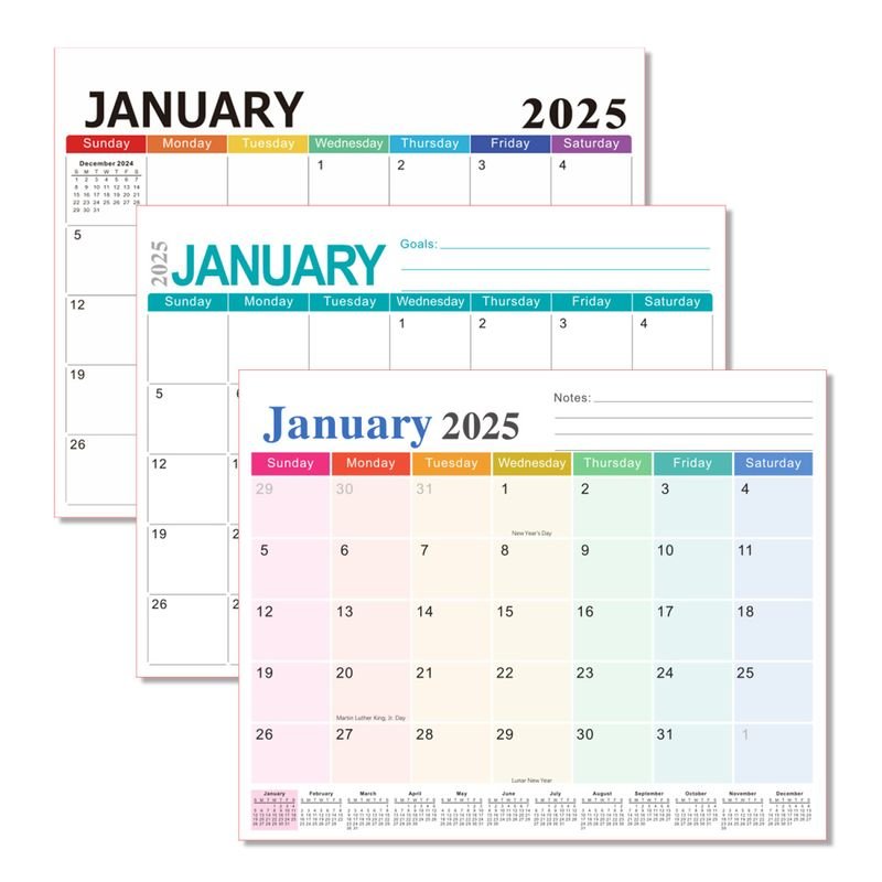 2025 English Calendar Magnetic Tearable Refrigerator Sticker Household Calendar Schedule