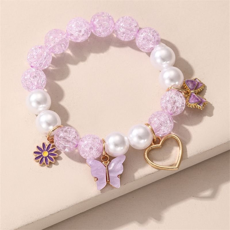 Kids Girls Cute Sweet Butterfly Heart Flower Bracelet