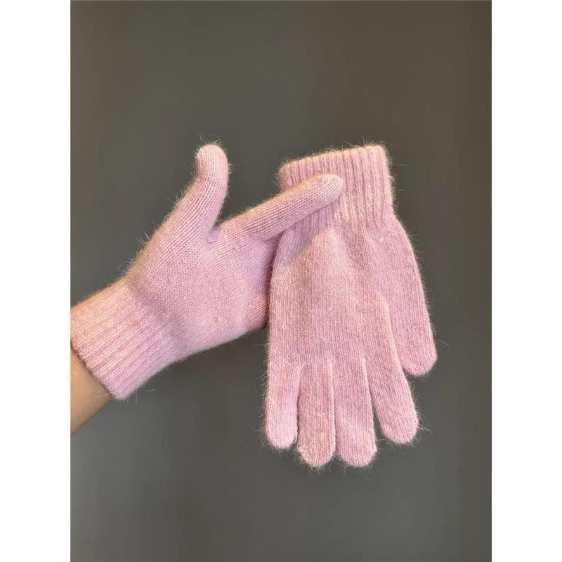 Women Winter Cold-Proof Fleece-Lined Thick Cycling Touchscreen Warm Cotton Gloves