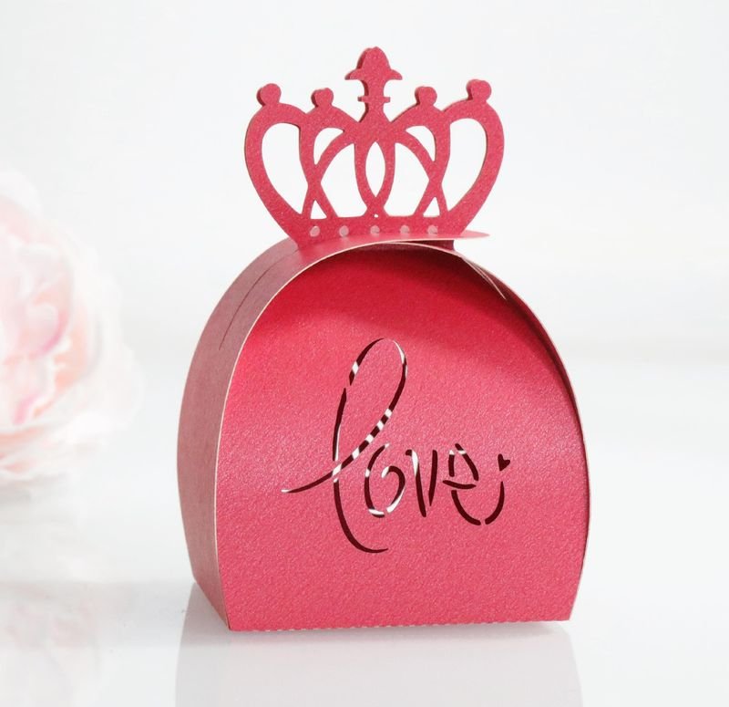 Simple Creative Hollow Letter Crown Wedding Candy Packaging Box