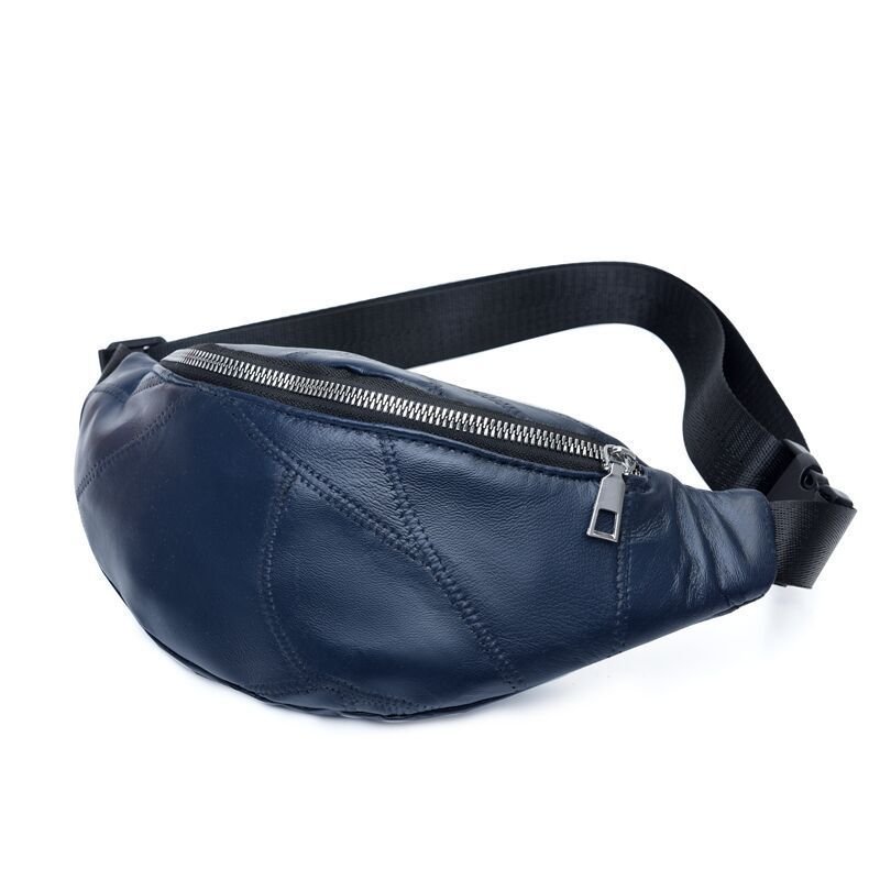 Women Simple Leather Zipper Chest Bag