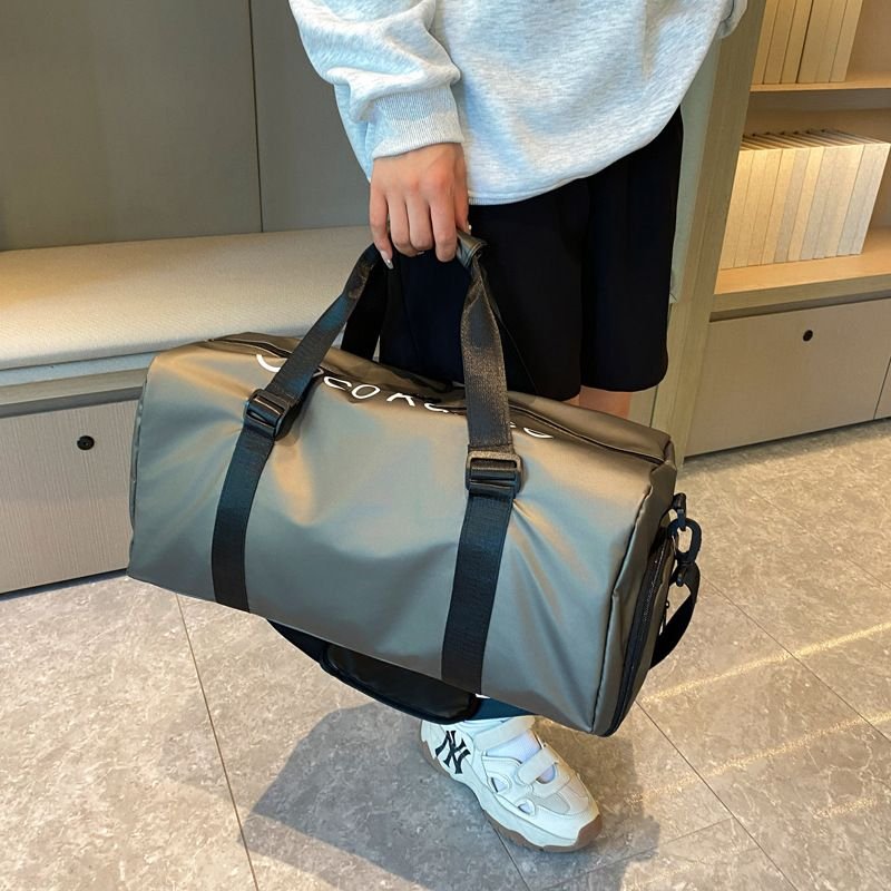 Men Casual Athleisure Letter Print Dry And Wet Separation Oxford Duffle Bags