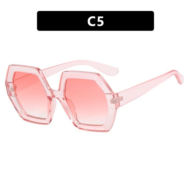 Women Fashion Polygon Large Frame Sunglasses