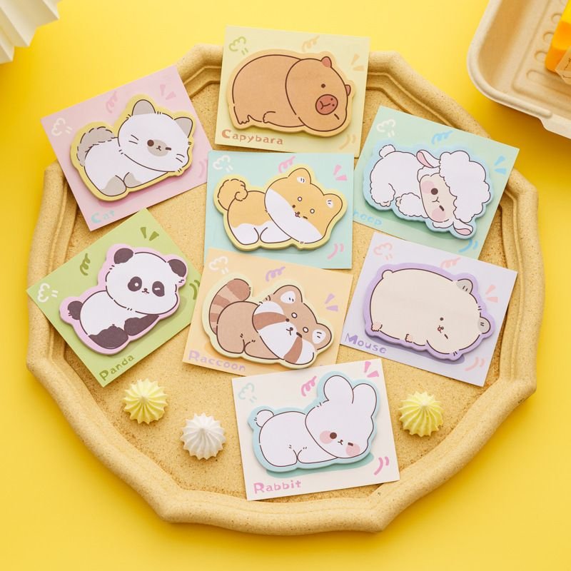 Cartoon Cute Piggy Kitten Notes Post-It Notes