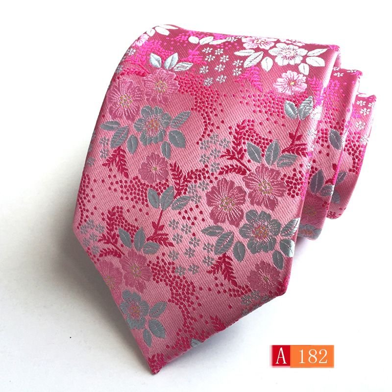 Men Fashion Polyester Jacquard Large Flower Spike Tie