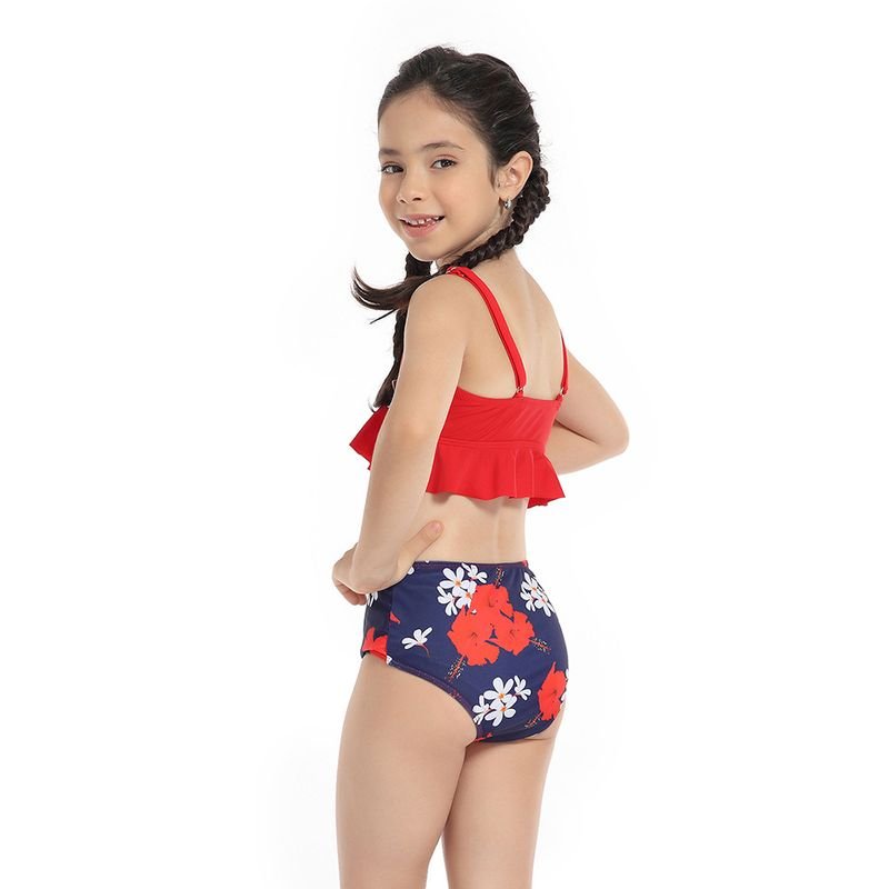 Children Fashion Printed Swimsuit Two-Piece Set