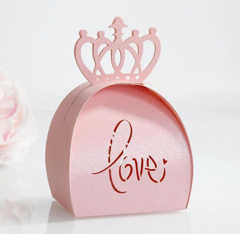 Simple Creative Hollow Letter Crown Wedding Candy Packaging Box