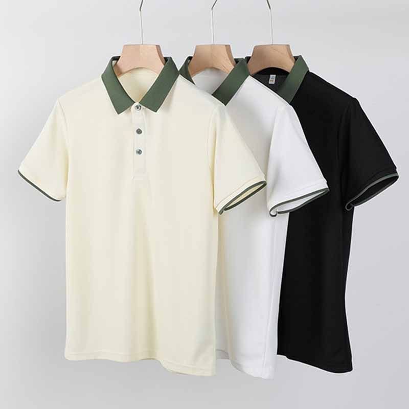 Men Fashion Casual Commuter Color Matching Short Sleeve Lapel POLO Shirt