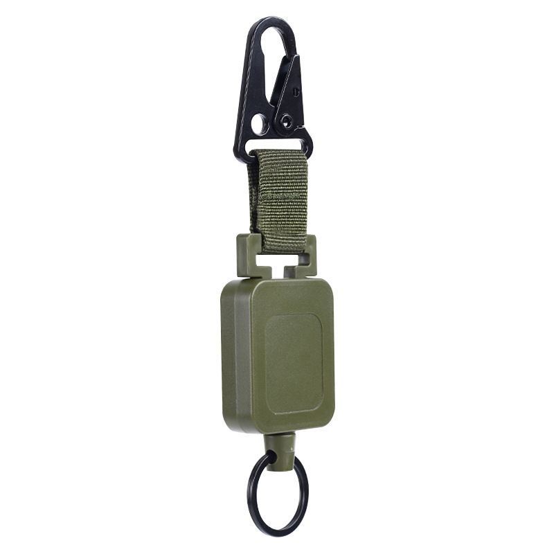 Outdoor Fishing Telescopic Easy Pull Buckle Olive Chucklemouth Buckle Strap Back Clip Wire Element Accessories