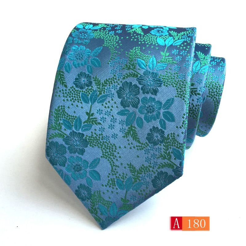 Men Fashion Polyester Jacquard Large Flower Spike Tie