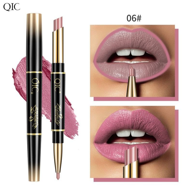 Qic Double-Headed Lipstick Lip Liner Matte Waterproof Lipstick