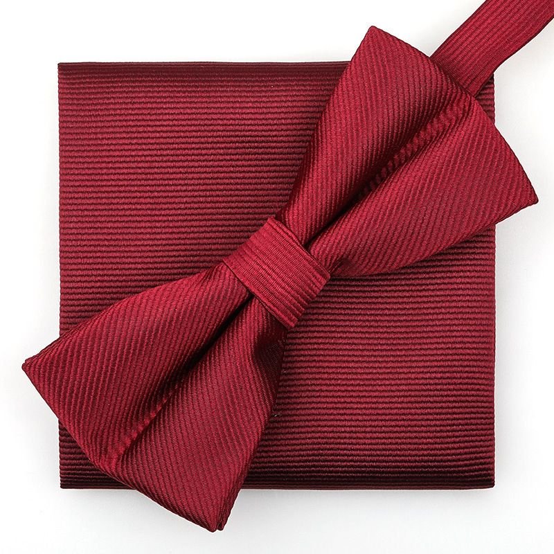 Men Fashion Business Banquet Triangle Bow Tie Pocket Towel Accessories Set