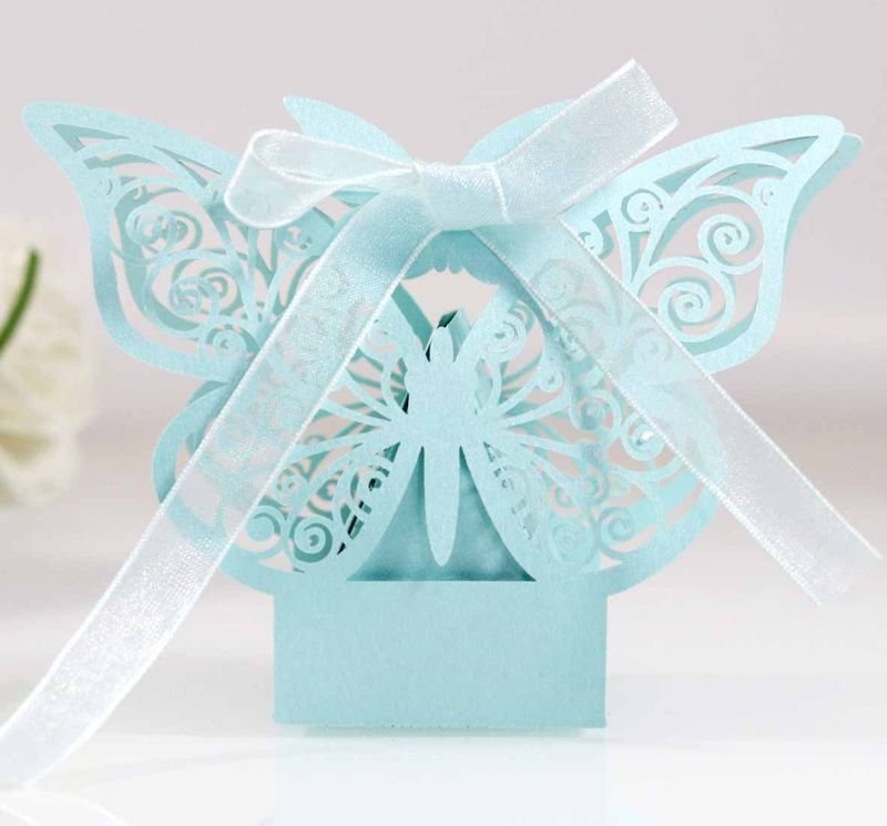 Simple Creative Wedding Party Three-Dimensional Hollow Butterfly Candy Packaging Box