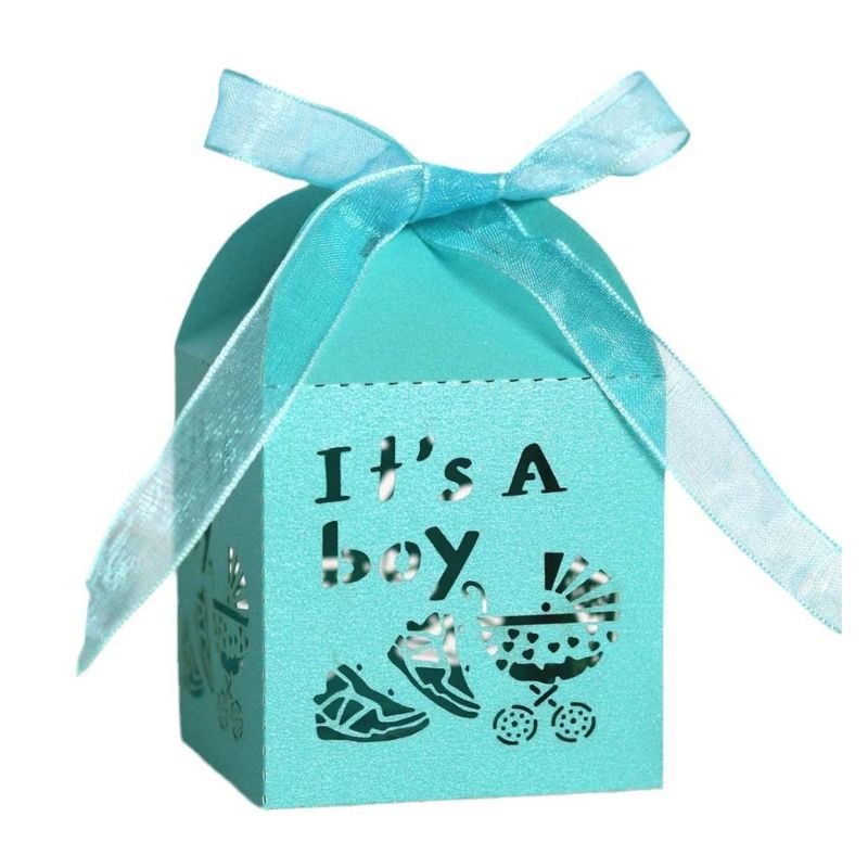 Simple Creative Hollow Letter Baby Car Pattern Wedding Candy Packaging Box