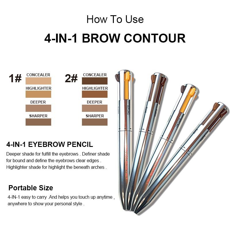 OEM Women Simple 4 In 1 Four Color Eyebrow Pencil