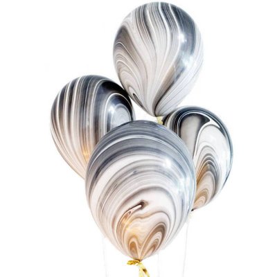 11 Inch Black White Onyx Marble Stripe Latex Balloon Holiday Party Scene Decoration