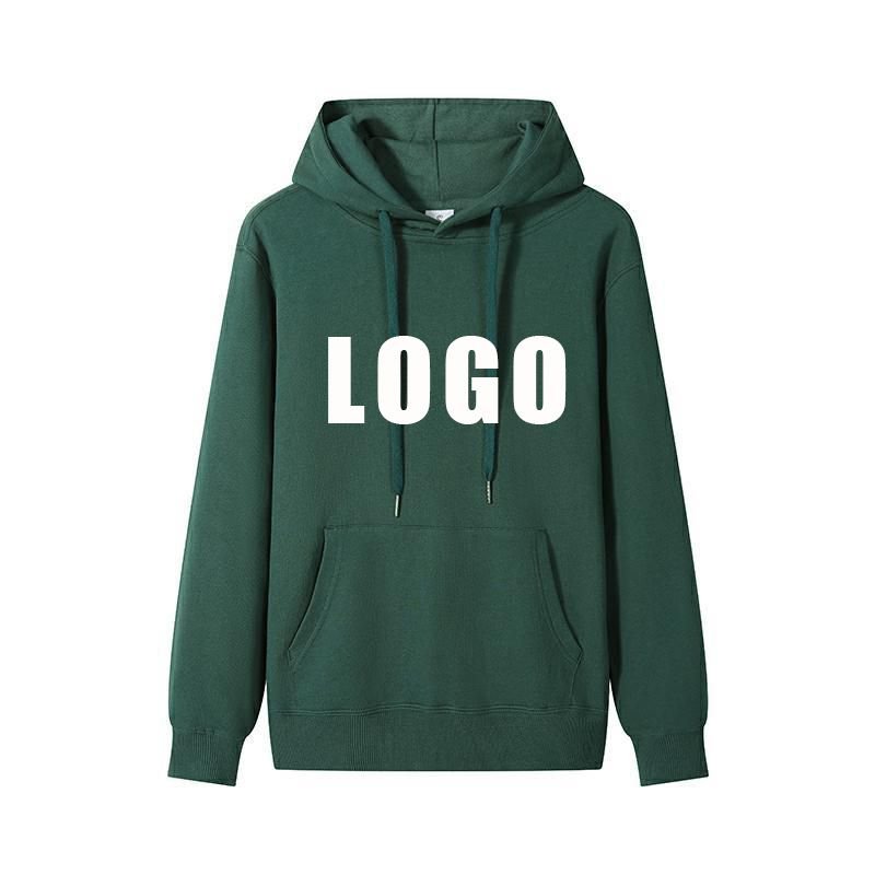 Custom Logo 300g 100% Cotton Unisex Casual Solid Color Basic Hoodie