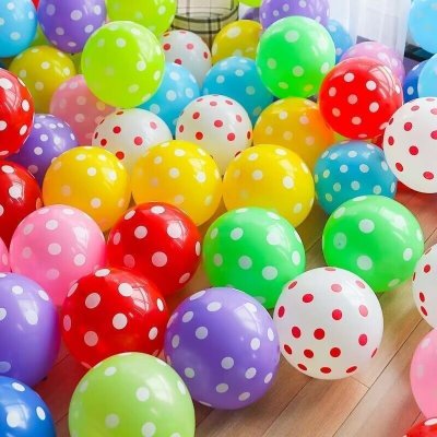 12 Inch 2.8G Candy Color Wave Dot Latex Balloon Party Venue Decoration 100-Bag