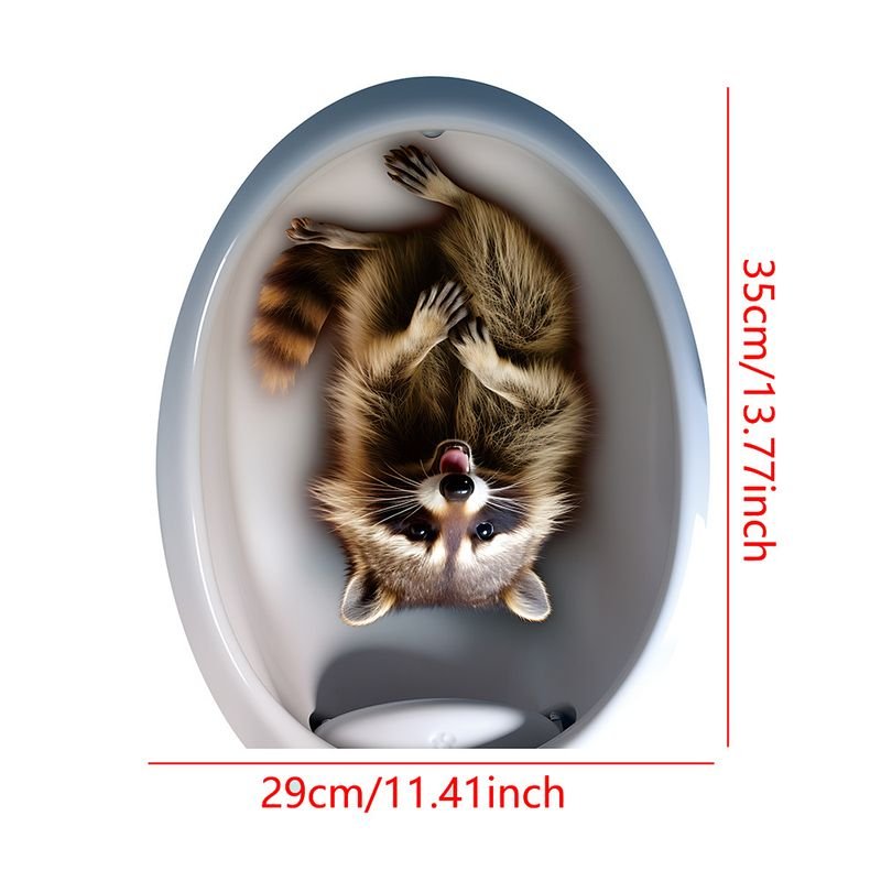 Creative Cartoon Cute 3D Kitten Puppy Animal Toilet Toilet Stickers Home Decoration