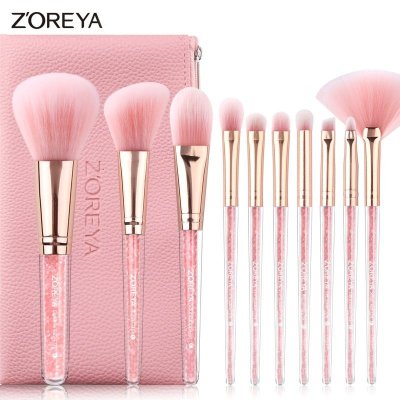 10pcs/Set Women Professional Soft Makeup Brush Set With Bag