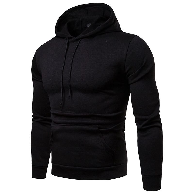 Custom Sports Logo Men Casual Solid Color Hoodie