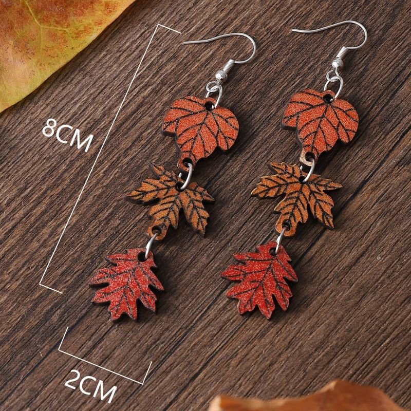 Autumn Thanksgiving Maple Leaf Earrings