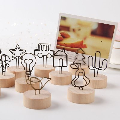 Creative Retro Log Notes Photo Card Card Holder Ornaments