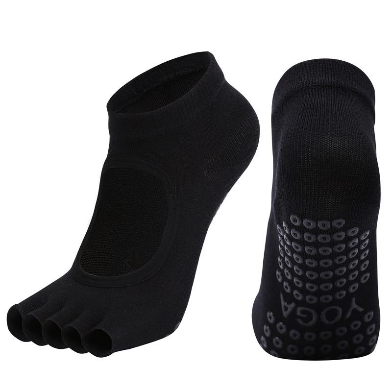 Combed Cotton Half Toe Open Back Yoga Socks