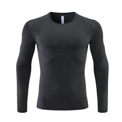 Men Casual Sports Basic Tight Quick Dry Plus Size Long Sleeve Training T-Shirt