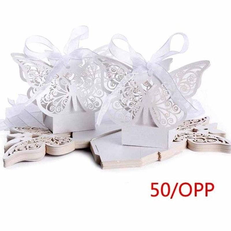 Simple Creative Wedding Party Three-Dimensional Hollow Butterfly Candy Packaging Box