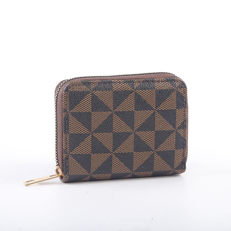 Women Simple PU Old Pattern Multi-Card Slot Mini Wallet