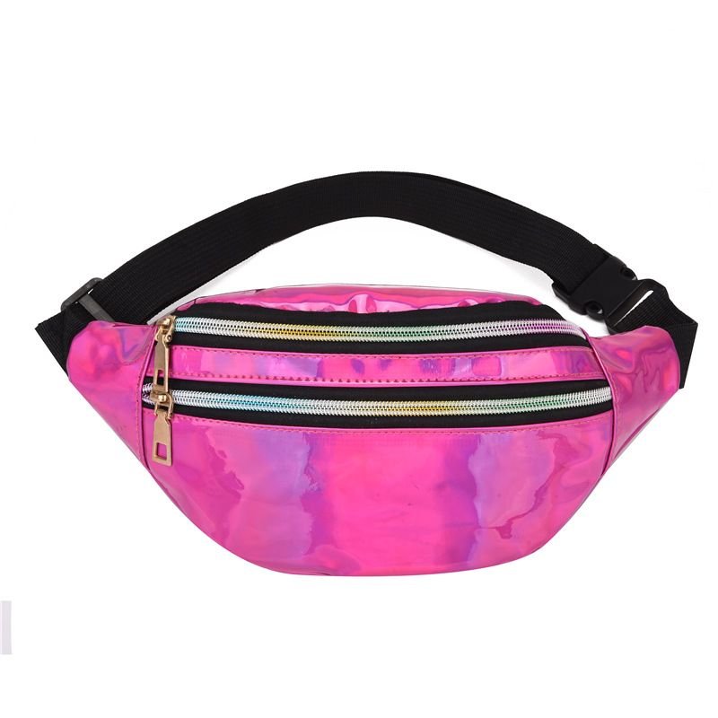 Women Fashionable Simple Double-Layer Zipper Chest Bag