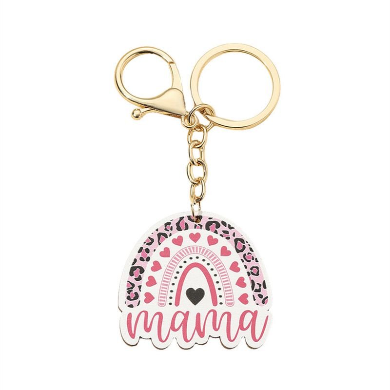 Mother'S Day Fashion Creative Letter Leopard Keychain