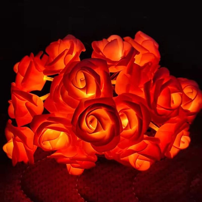 Led Simulation Luminous Rose Light String Flower Eternal Proposal Valentine'S Day Birthday Indoor Atmosphere Layout