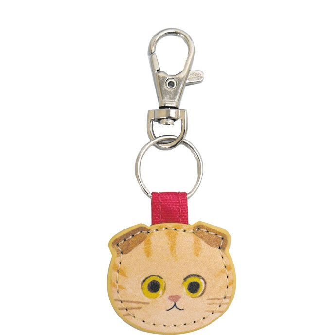 Women Simple Cute Kitten Leather Key Chain Pendant