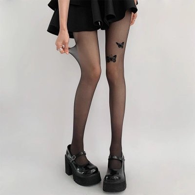 Women Fashion Sexy Black Bow Print Pantyhose