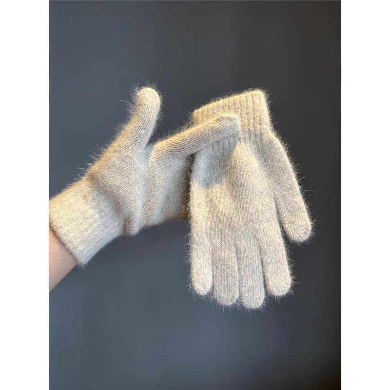 Women Winter Cold-Proof Fleece-Lined Thick Cycling Touchscreen Warm Cotton Gloves