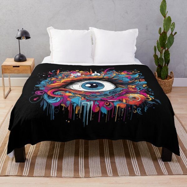 70X100cm Funny Evil Eye Theme Flannel Blanket