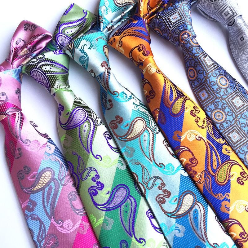 Men Fashion Polyester Jacquard Large Flower Spike Tie