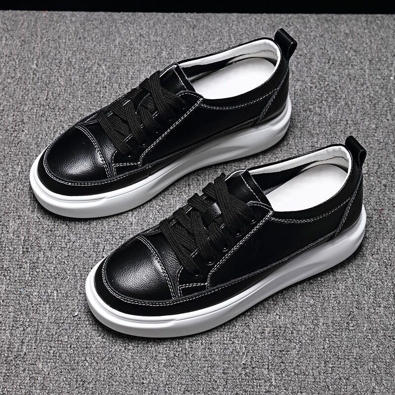 Size:4.5-8 Women Leisure Breathable Leather Upper Platform Sneakers Shoes