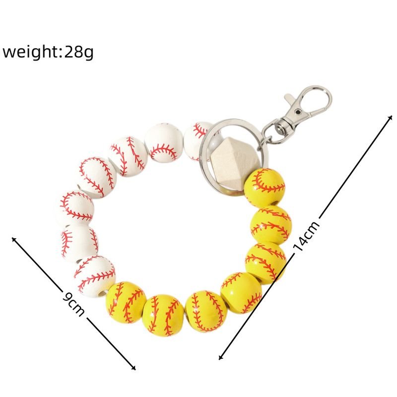 Fashion Creative Wooden Bead Bracelet Keychain