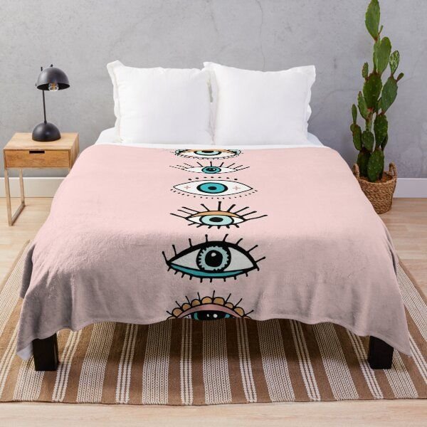 70X100cm Funny Evil Eye Theme Flannel Blanket