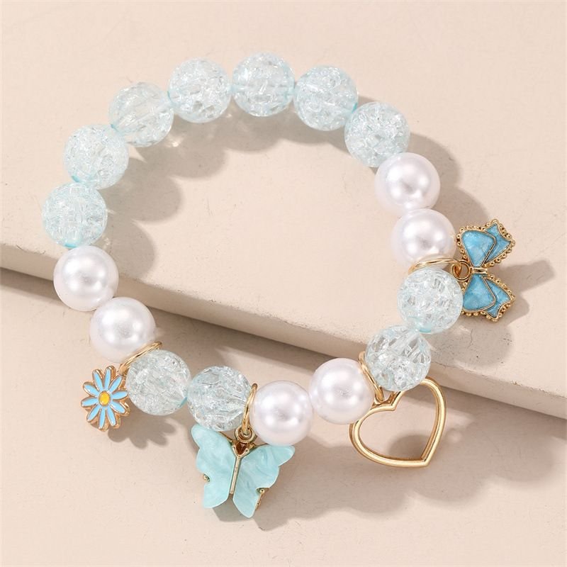 Kids Girls Cute Sweet Butterfly Heart Flower Bracelet