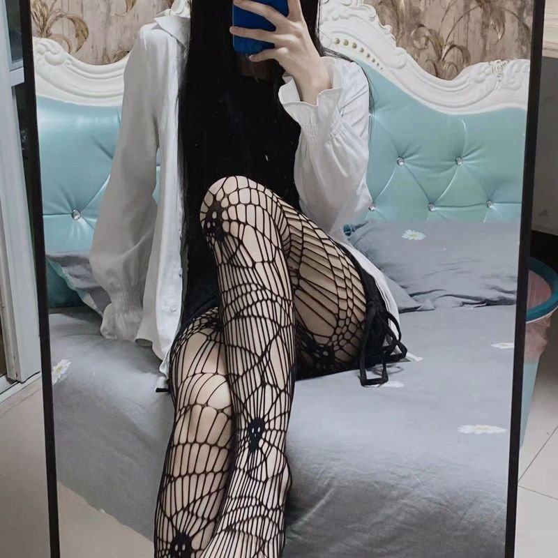 Women Fashion Sexy Hollow Leopard Spider Web Pantyhose