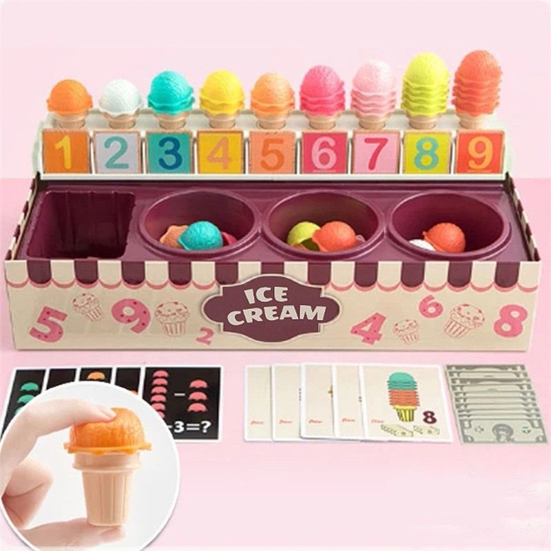 Kids Interesting Role-playing Game Ice Cream Math Toy