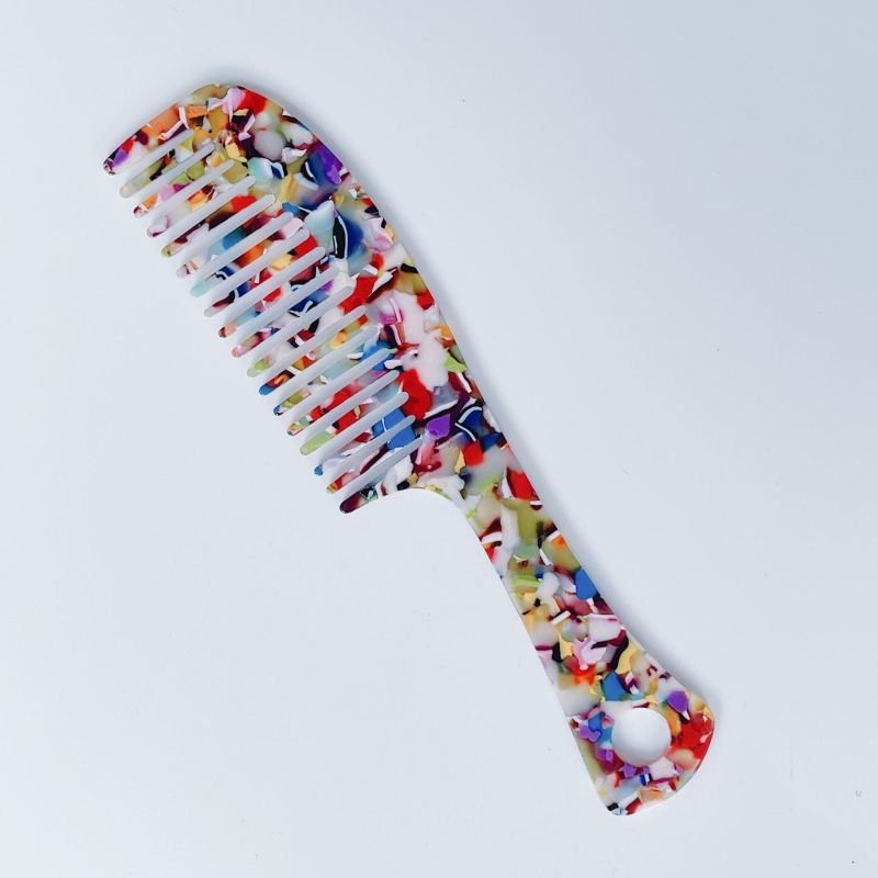 Women'S Retro Simple Tortoiseshell Multicolor Hair Comb With Handle