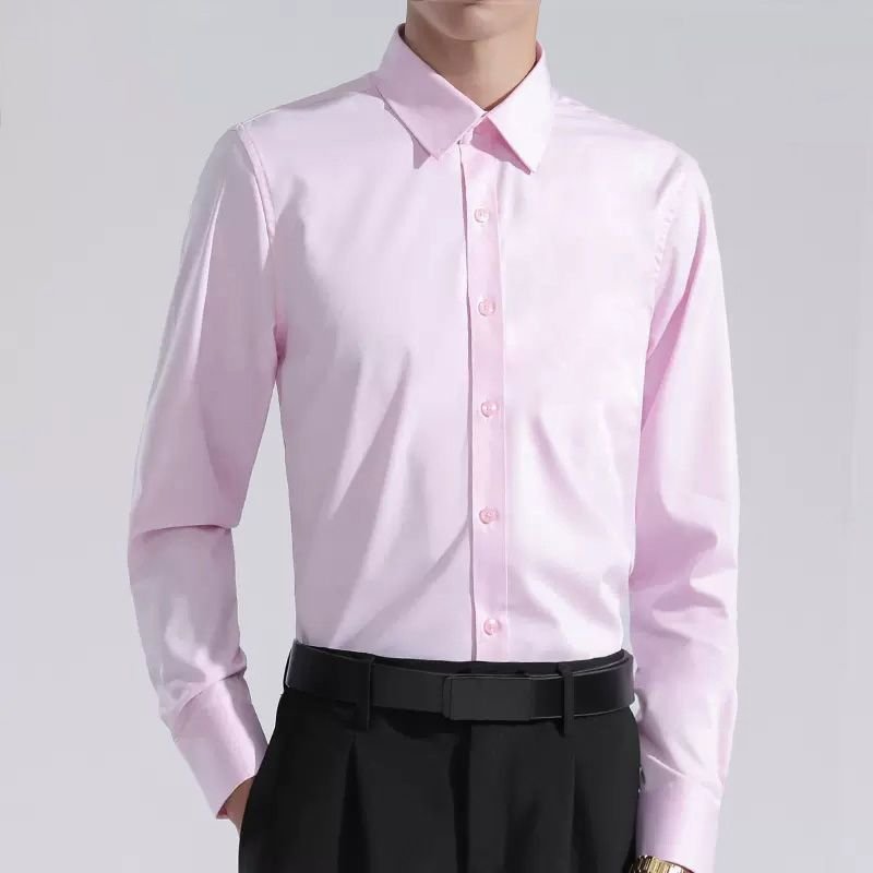 Men Fashion Simple Solid Color Long Sleeve Shirt Top