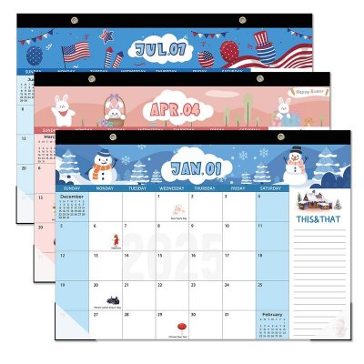 2025 Wall Calendar Transparent Corner Protecting Simple Desktop Planning