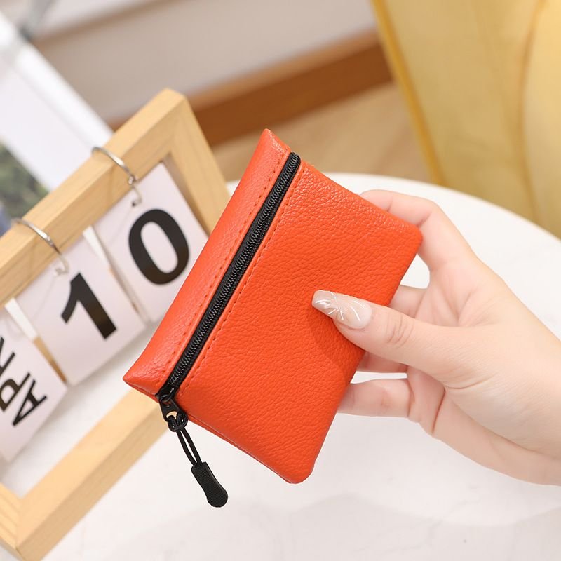 Women Fashion Litchi Zipper PU Wallet