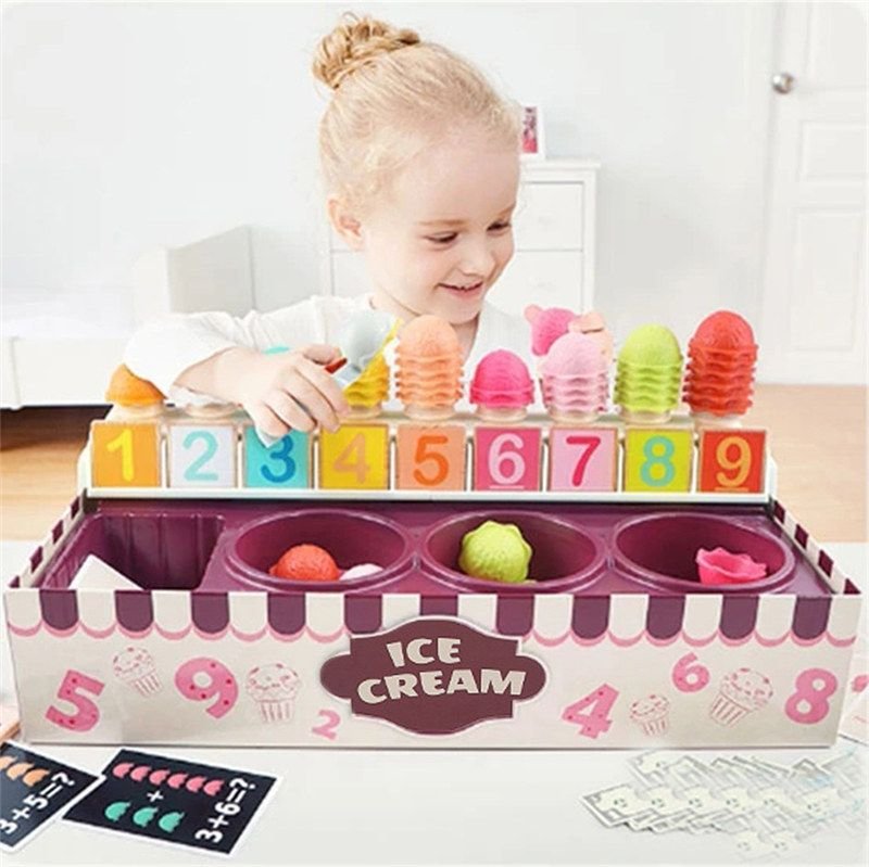 Kids Interesting Role-playing Game Ice Cream Math Toy